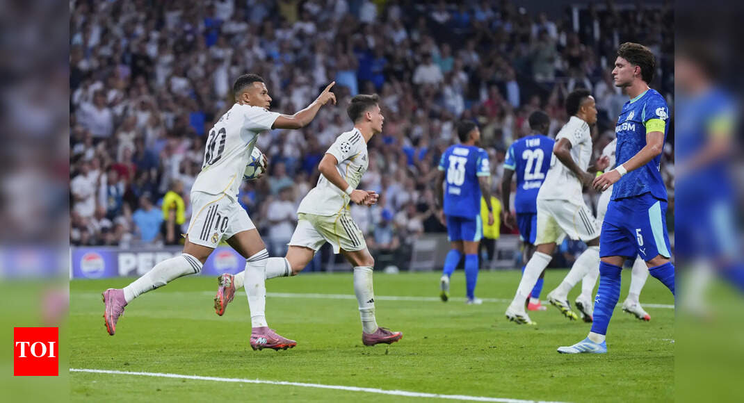 Real Madrid reach 200 Champions League wins as Mbappe scores twice against Marseille