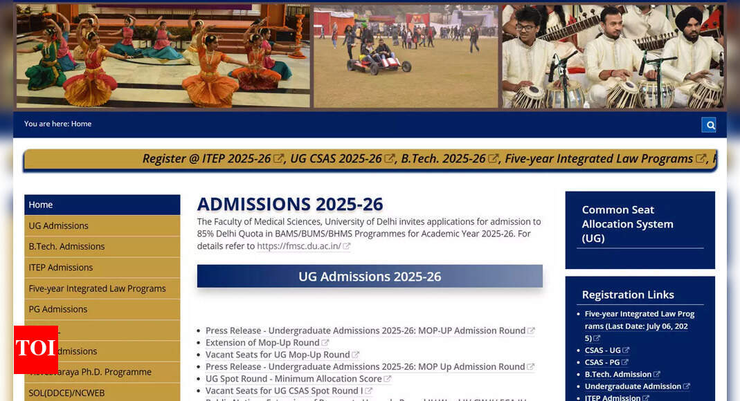 DU opens mop-up round for UG admissions 2025: Apply without CUET score