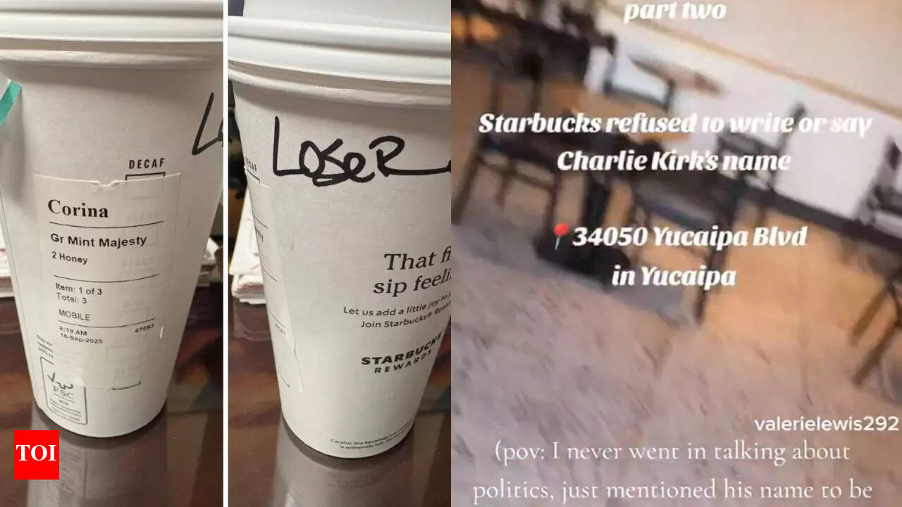 Viral: 'Boycott Starbucks' trends after barista refuses to write Charlie  Kirk's name on cup | - The Times of India