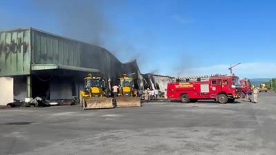 Massive fire at Munoth industries near Tirupati airport; property worth crores  gutted down