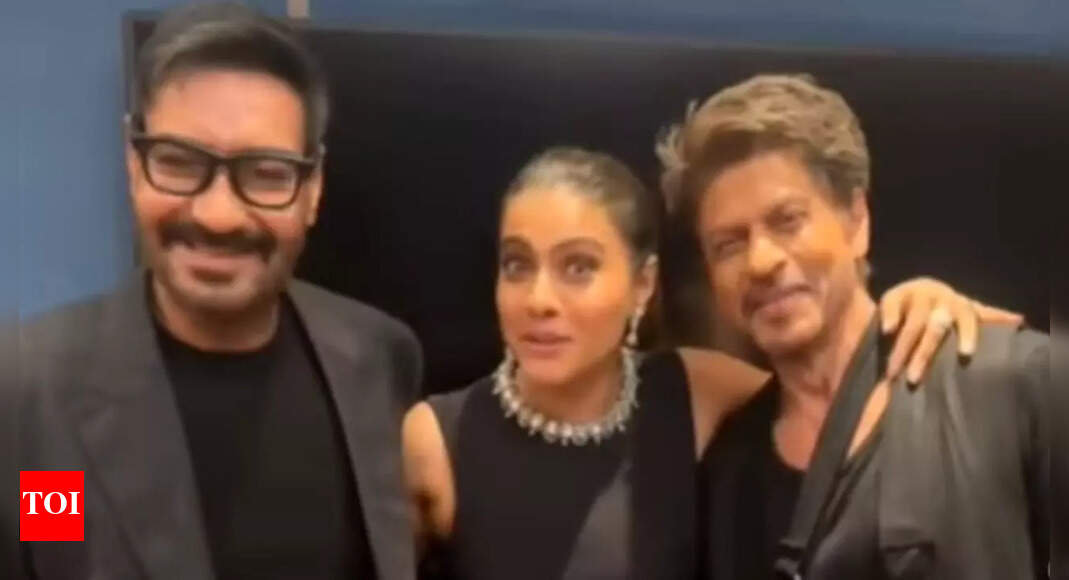 Kajol brings Ajay Devgn, Shah Rukh in one frame: VIDEO