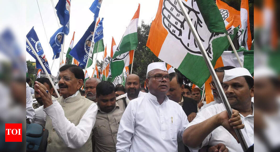 Congress protests land allotment to Adani Power in Bhagalpur