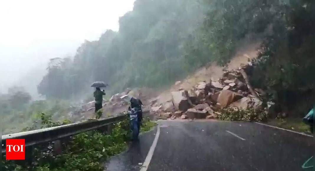 National Highways Authority of India begins repair work on damaged Kalinga Ghat stretch