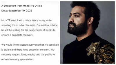 Jr NTR injured: 'WAR 2' actor hurt during shoot; advised 'couple weeks rest'
