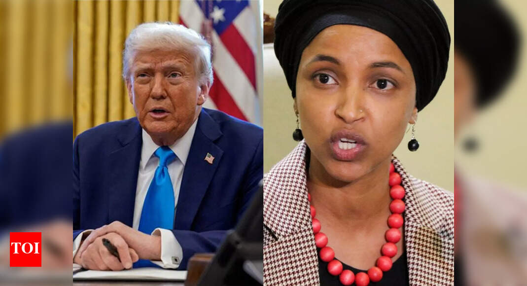 <div>'They come from places with nothing, then lecture us': Trump lashes out at Ilhan Omar</div>
