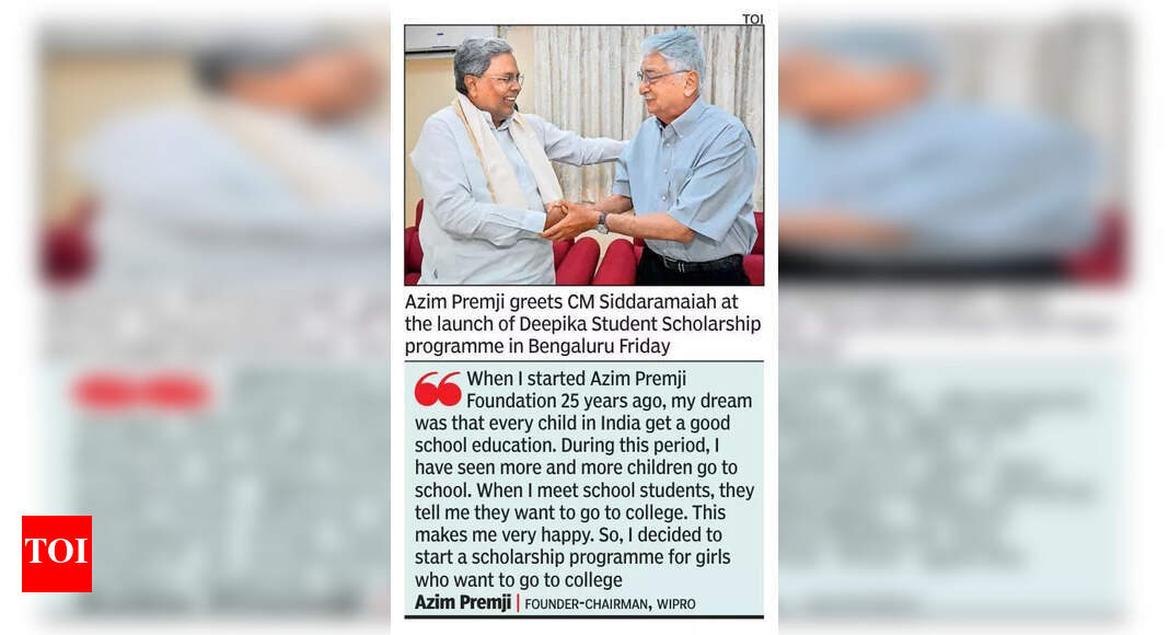 Karnataka govt schoolgirls to get scholarship in higher education | Bengaluru News - The Times of India