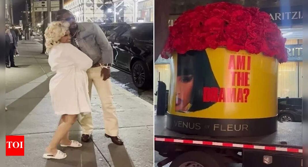Stefon Diggs surprises Cardi B with grand flower gesture for album launch Am I the Drama