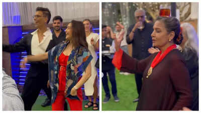 Madhuri Dixit, Karan Johar dance to 'Dafliwale', Shabana Azmi pulls off Bobby Deol's 'Jamal Kudu' dance move - WATCH videos