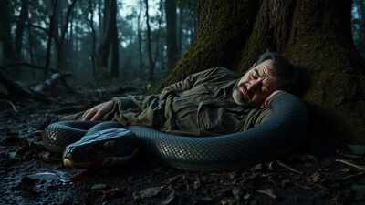  Drunk man bites off snake’s head after being bitten; sleeps beside it