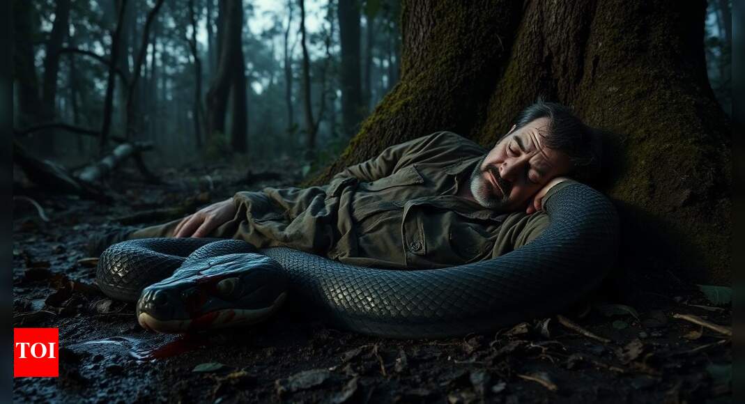 Andhra Pradesh: Drunk man bites off snake’s head after being bitten; sleeps beside it