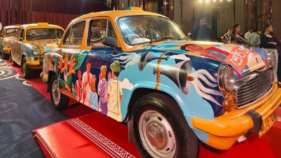 ‘Cholte Cholte 40’: Kolkata's yellow ambassador taxis become mobile canvases celebrating Durga Puja