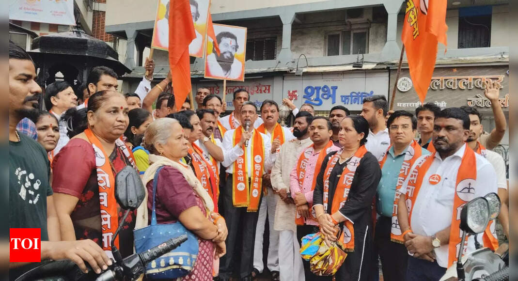 MLA Rajesh More warns Sanjay Raut over remarks on Anand Dighe; Shiv Sainiks protest in Kalyan-Dombivli