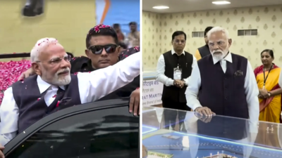  PM Modi holds roadshow in Gujarat; to inaugurate projects worth Rs 34,200 crore