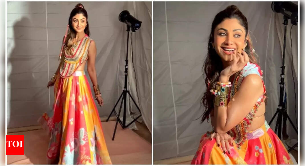 Navratri: Shilpa Shetty is garba ready with a beautiful multicolored lehenga