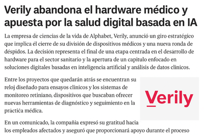 Verily cambia de rumbo: un adiós con gratitud a sus proyectos más humanos