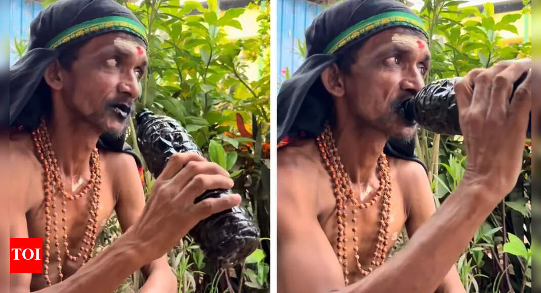 Watch! Viral video shows man drinking engine oil daily, skipping food for decades