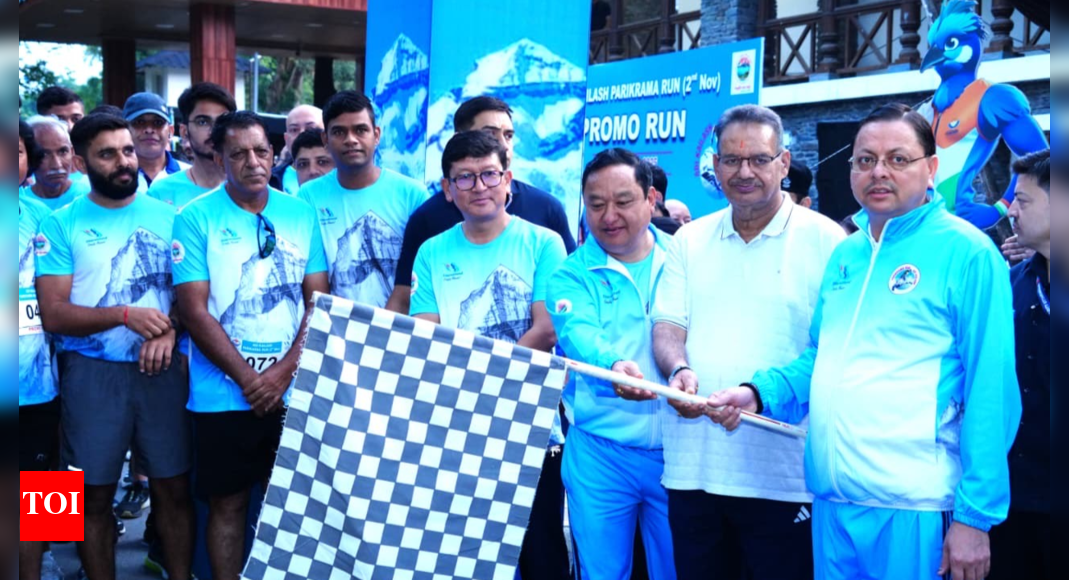 Pushkar Singh Dhami flags off Adi Kailash Parikrama marathon, unveils logo Pushkar Singh Dhami flags off Adi Kailash Parikrama marathon, unveils logo