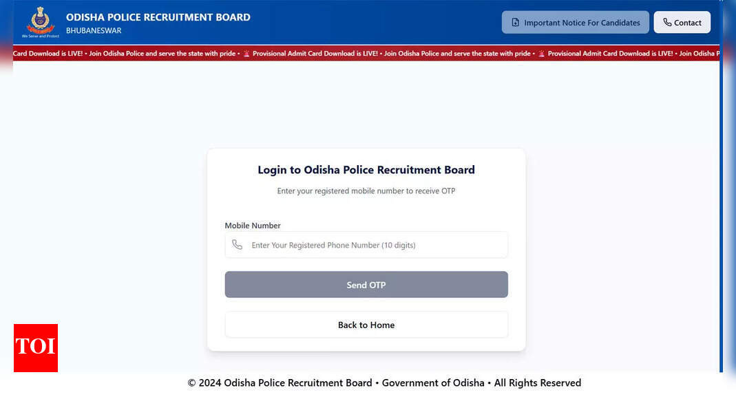 Odisha Police SI admit card 2025 released at odishapolice.gov.in; download here
