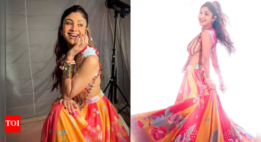 Shilpa Shetty’s multi-coloured lehenga is serving serious Navratri goals
