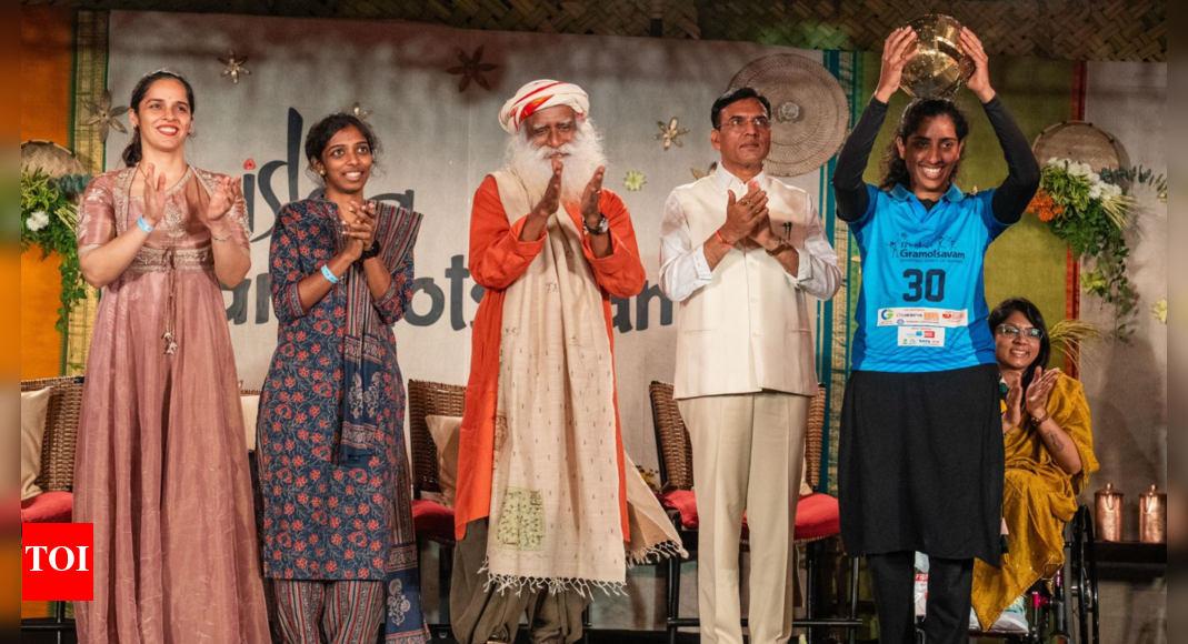 Isha Gramotsavam grand finale: India’s largest rural sports festival concludes; Sadhuguru, Saina Nehwal lead celebrations Isha Gramotsavam grand finale: India’s largest rural sports festival concludes; Sadhuguru, Saina Nehwal lead celebrations