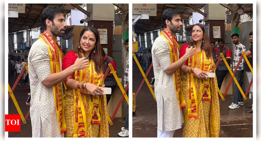 Avika Gor and fiancé Milind Chandwani begin wedding celebrations by visiting Siddhivinayak temple
