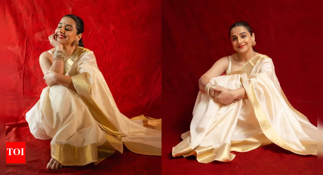 Vidya Balan's stunning Kasavu saree is perfect start to Navratri 2025