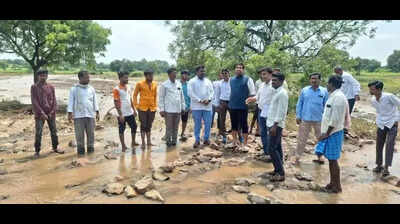 Lake breach in Madiyal village causes severe flooding and crop damage