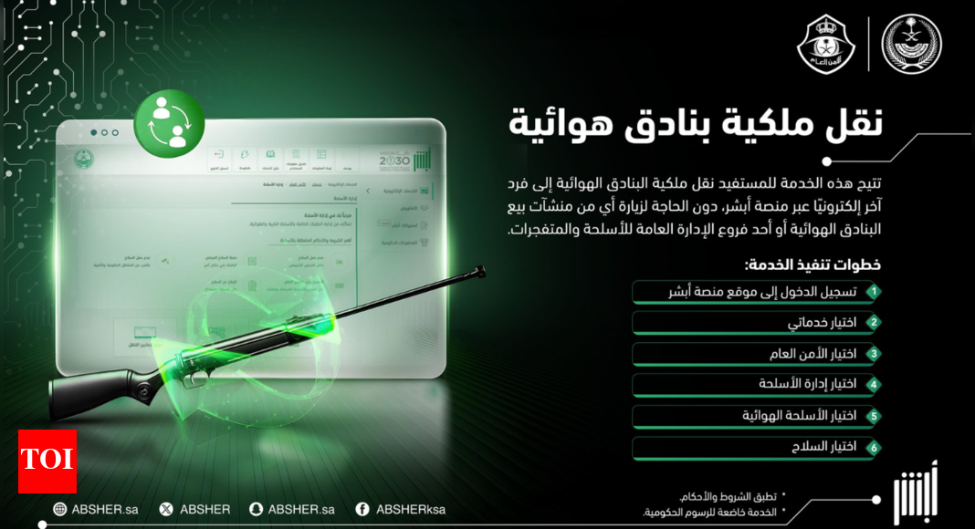 Saudi Arabia enables online Air Rifle Ownership Transfers via official government portal, Absher