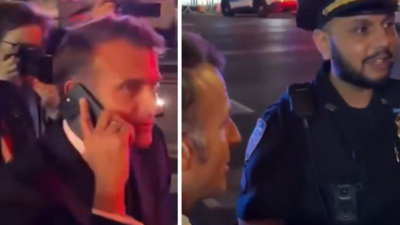 'I am waiting on street': French president Macron calls Trump after NYC police stop him - watch video