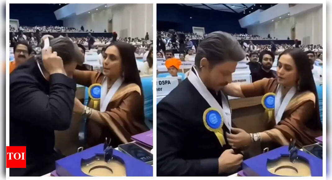 Fans REACT as Rani helps SRK wear his National Film Award medal