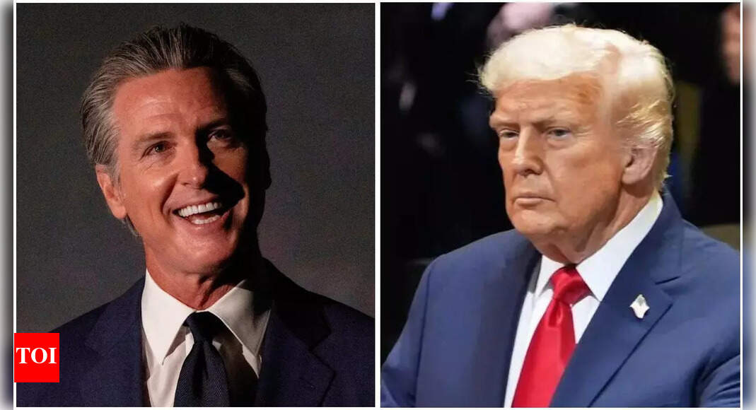 ‘That’s what Real Manly Men do’: Newsom mocks Trump’s escalator mishap