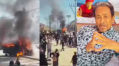 BJP Office Torched In Leh Amid Ladakh Statehood Agitation, Police Vehicle Burnt