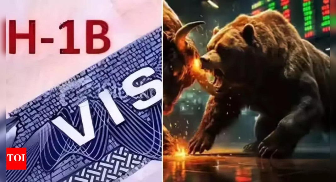 IT stocks fall for third day on H-1B fee hike: Sensex slips 386 points; FIIs continue outflow