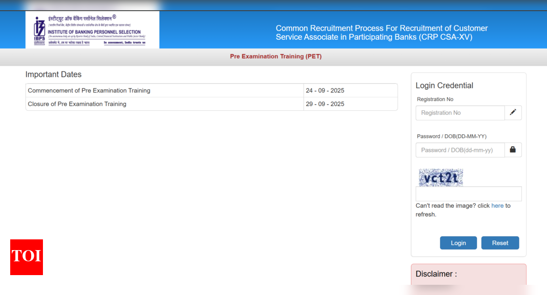 IBPS Clerk PET admit card 2025 released at ibps.in: Direct link to download hall tickets here