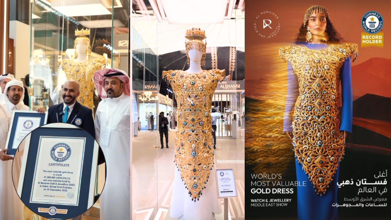 UAE: Sharjah's biggest jewellery show opens with Guinness World Record 10kg gold  dress worth AED 4.6m | World News - The Times of India