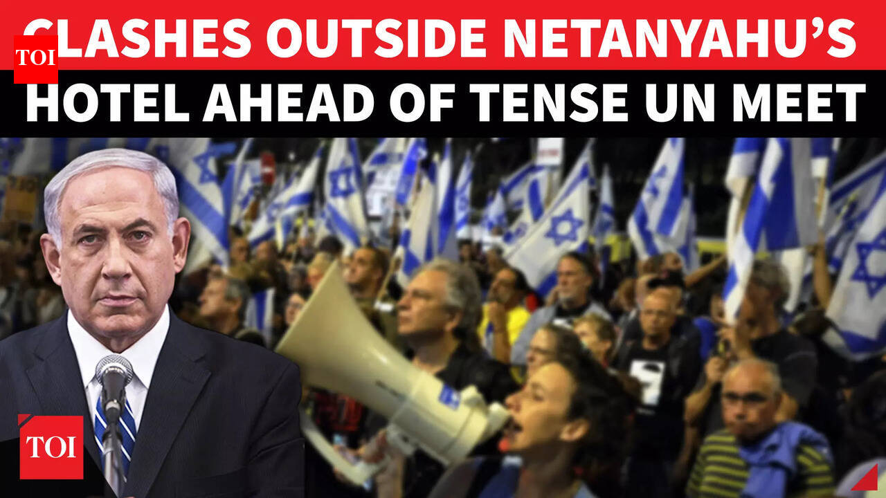 Netanyahu ‘HECKLED’ In New York; Clash Erupts Outside Israeli PM’s ...