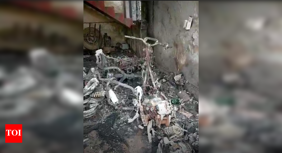 Fire damages 3 e-bikes, 1 scooter, loss likely at Rs 12 lakh