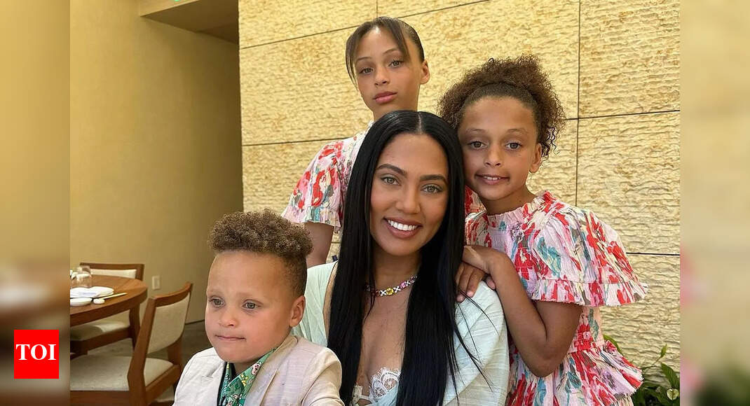 Stephen Curry's wife Ayesha Curry celebrates National Daughters Day with Riley and Ryan while promoting her skincare line Sweet July Skin