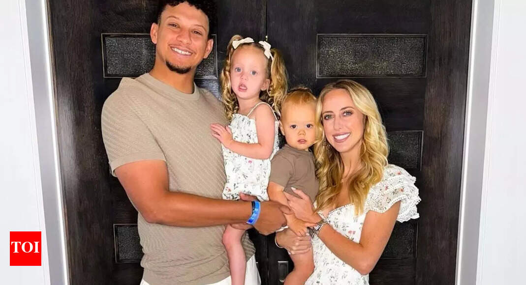 ‘Too blessed’ Brittany Mahomes shows Sterling driving baby Golden and Bronze as Patrick Mahomes fights to save Chiefs’ season