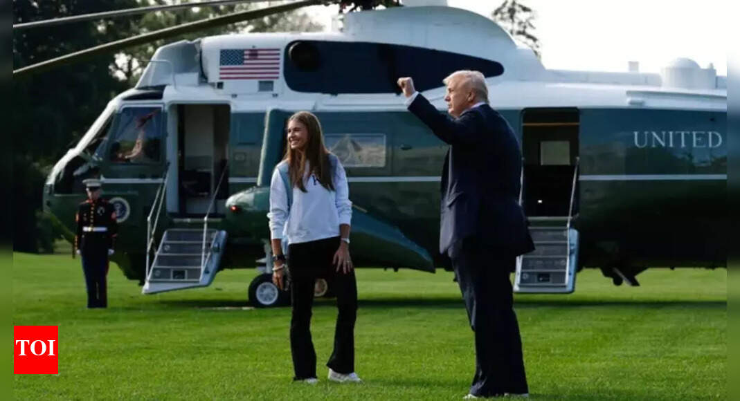 Kai Trump turns heads at Ryder Cup 2025 while walking alongside grandfather President Donald Trump