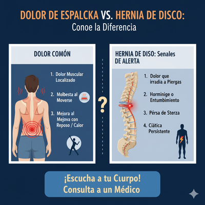 ¿Dolor de espalda o hernia de disco? Aprende a notar la diferencia antes de que sea tarde