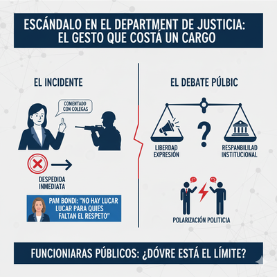 Despedida por levantar el dedo: un gesto obsceno le cuesta el trabajo a una funcionaria del Departamento de Justicia