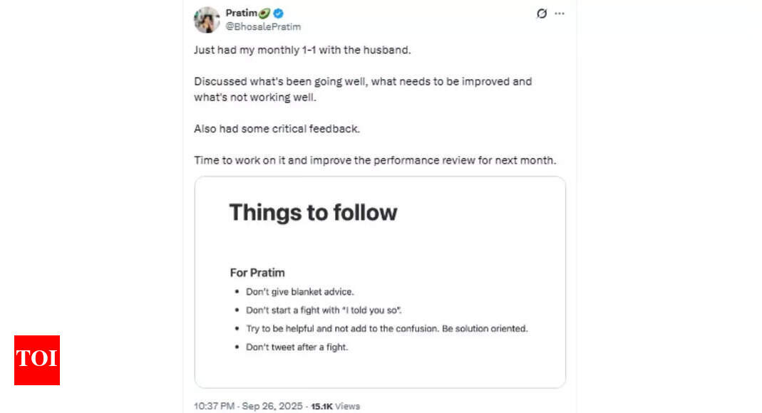 Bengaluru techie shares how her French husband holds a monthly performance review of their marriage: ‘Don’t give a blanket…”