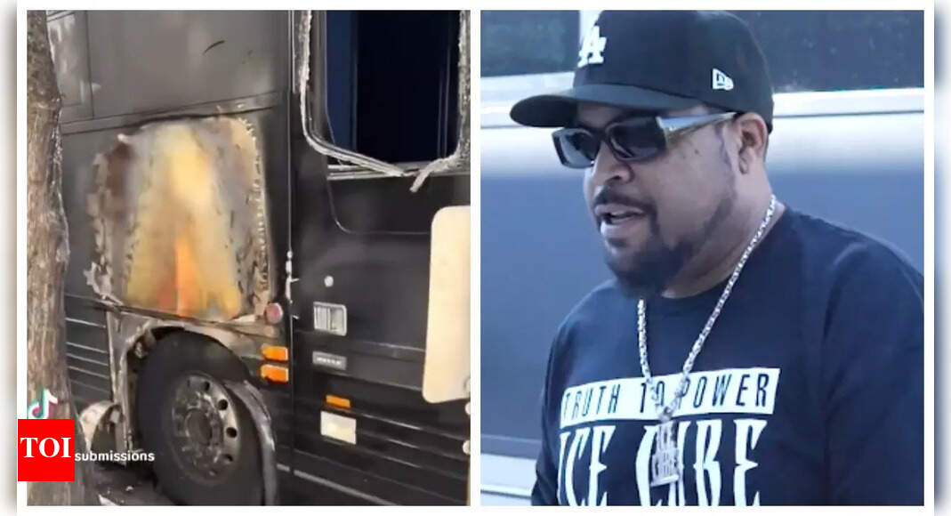 Ice Cube’s tour bus firebombed by Antifa: Protesters mistake tour bus for ICE vehicle; Rapper REACTS | – The Times of India