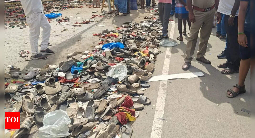 Aftermath of Karur tragedy: Shoes, poles, pieces of clothing show signs of celebration turning into mourning