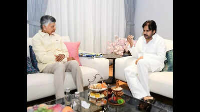 Naidu discusses welfare schemes with Pawan