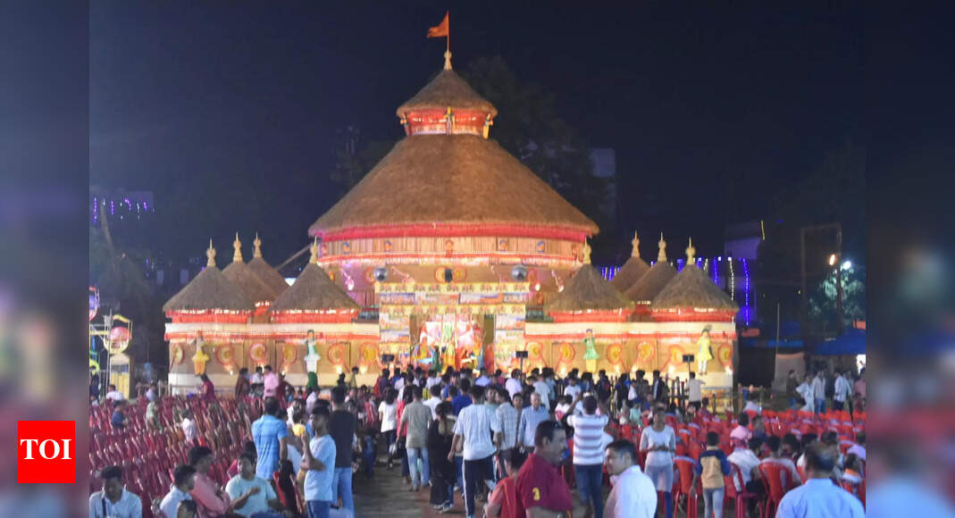 Explore the Spectacular Durga Puja Pandal Celebrating Radha and Krishna's Divine Love in Jamshedpur