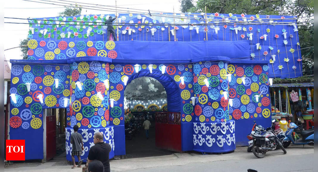Experience Spiritual Awakening at Hari Mati Durga Puja's Indra Yoga-Themed Pandal