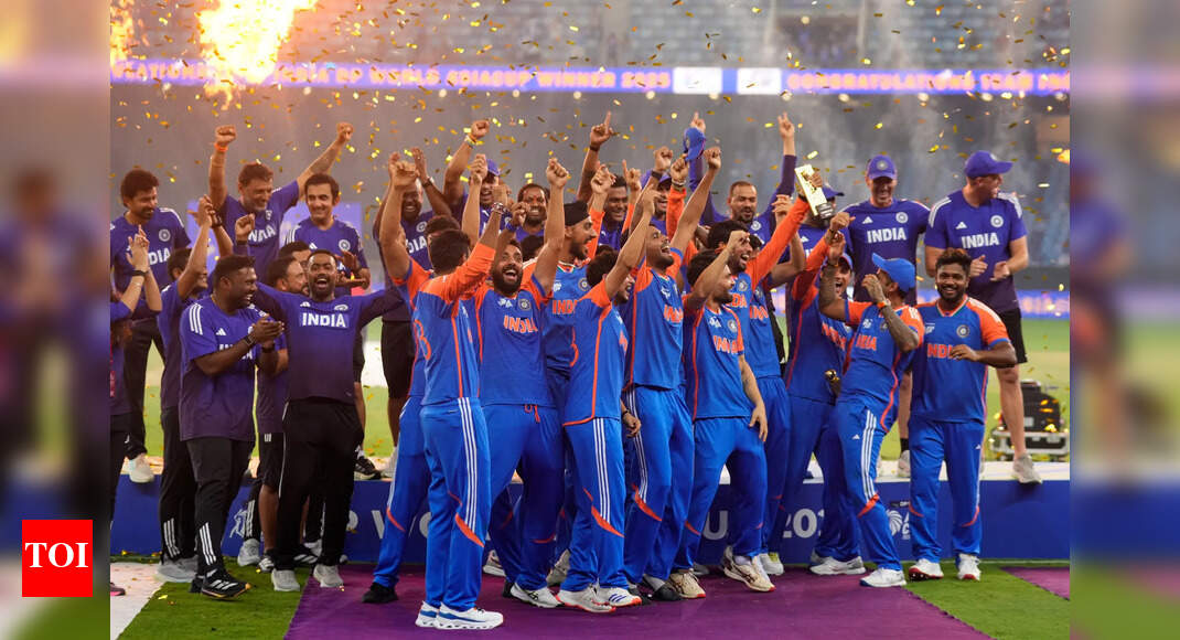 Suryakumar Yadav recreates Rohit Sharma's iconic celebration... but without the trophy