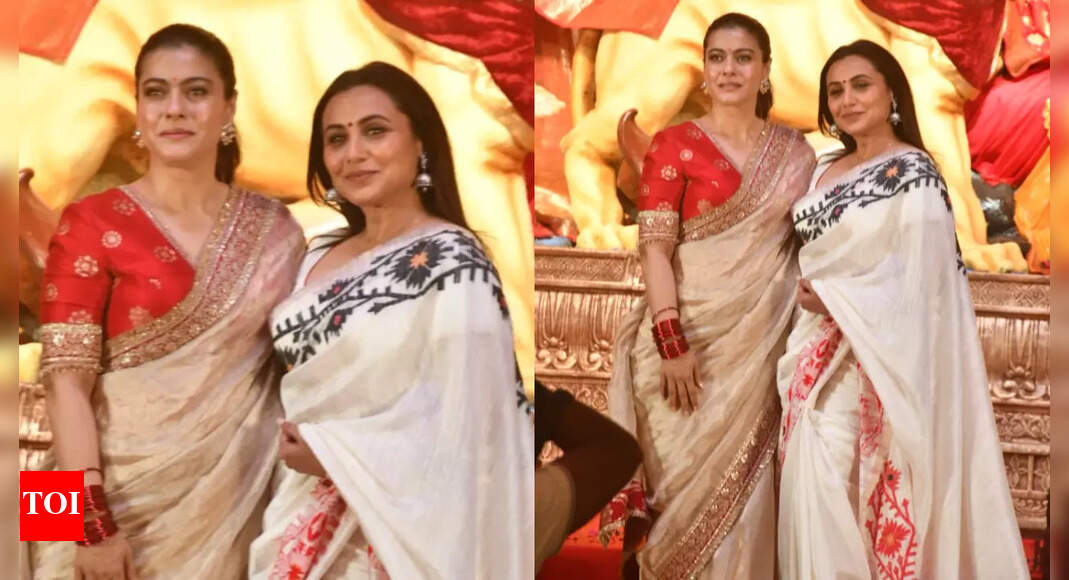 Double the glam, double the grace: Kajol and Rani Mukerji’s Durga Puja 2025 sarees steal the show | – The Times of India